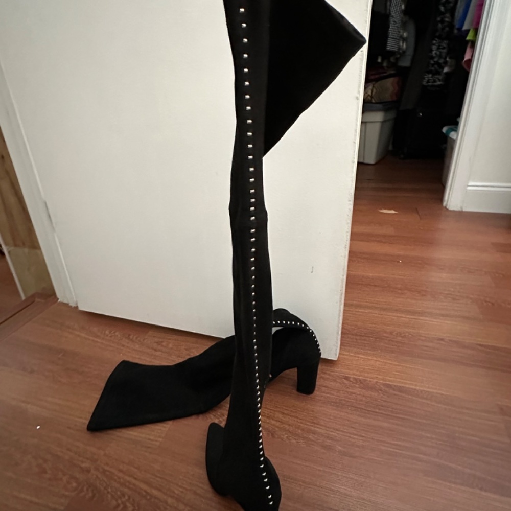Marc fisher thigh high black sude boots - Picture 3 of 4